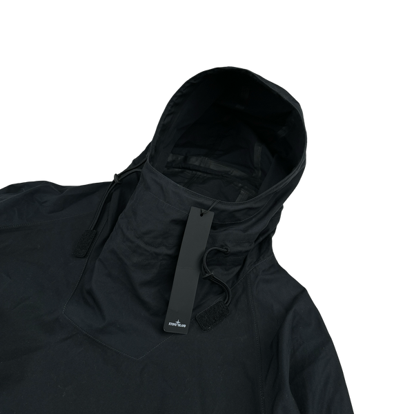 Stone Island 2022 Black O-Ventile Ghost Piece Pullover Smock Jacket - Large