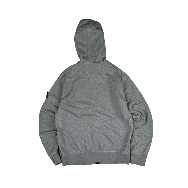 Stone Island Light Grey 2022 Zipped Hoodie - Medium