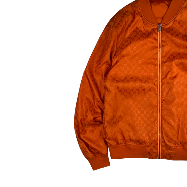 Gucci Monogram Reversible Orange Zipped Jacket - XL