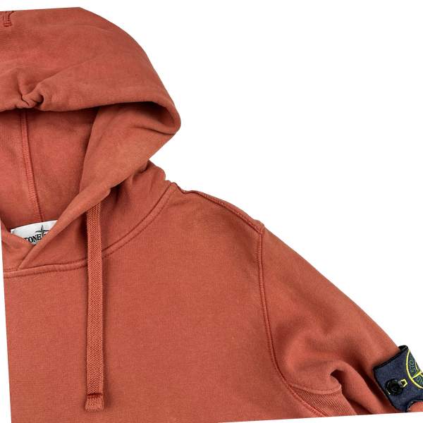 Stone Island Terracotta Cotton Pullover Hoodie - Small