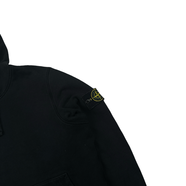 Stone Island 2020 Black Cotton Pullover Hoodie - Medium