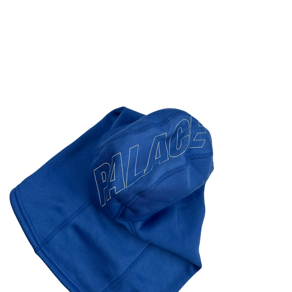 Palace 2024 White Matte Pertex Down Filled Blue Balaclava Puffer Jacket - Medium