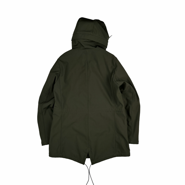 CP Company Khaki Fleece Lined Long Soft Shell Lens View Jacket - XL