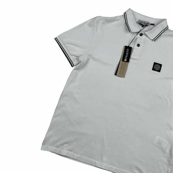 Stone Island 2022 White Polo Shirt - Large