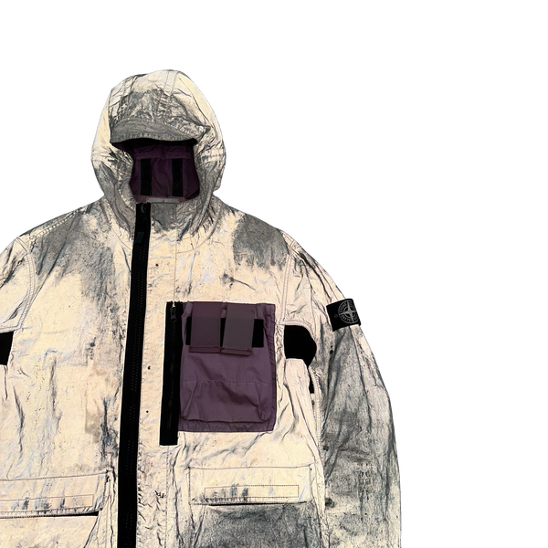 Stone Island 2017 Pink Garment Dyed Plated Reflective Mussola Jacket - Large