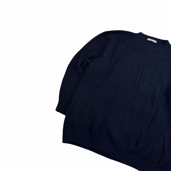 Stone Island 90's Vintage Knitted Navy Pullover Jumper - XXL