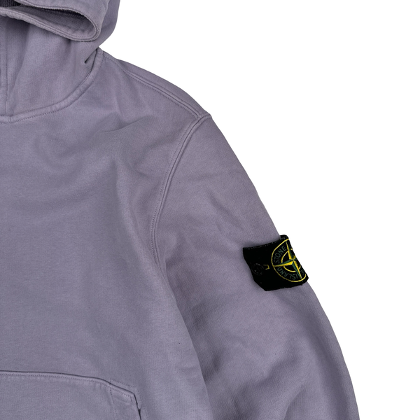 Stone Island 2023 Purple Cotton Hoodie Jumper - Medium