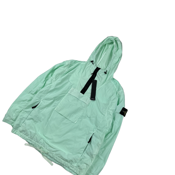 Stone Island 2022 Mint Nylon Quarter Zipped Hooded Smock - Small