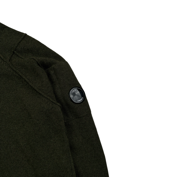 CP Company Forest Green Thick Wool Roll Neck Knit - Medium