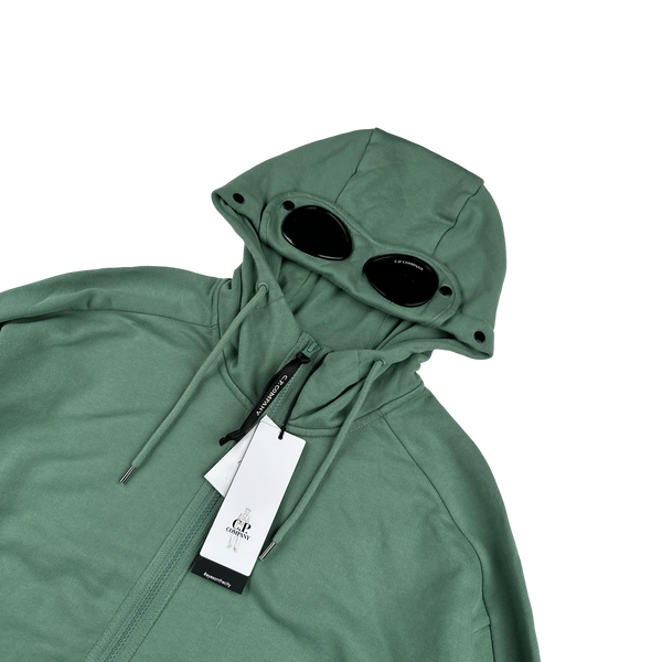 CP Company Green Cotton Goggle Hoodie - Medium