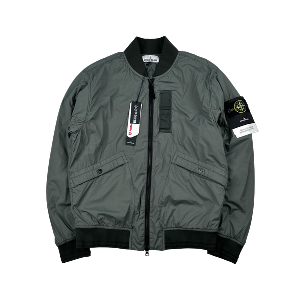 Stone Island 2024 Grey Skin Touch Jacket Nylon Primaloft Bomber Jacket - Small