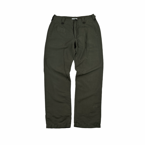 Stone Island 2001 Khaki Vintage Straight Relaxed Trousers - Large