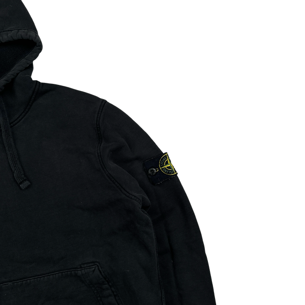 Stone Island 2022 Black Pullover Cotton Hoodie - Small