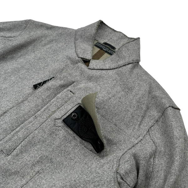 Stone Island 2009 Grey Wool Shadow Project Field Jacket - Large