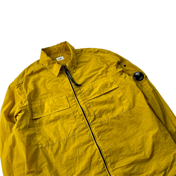 CP Company Yellow Chrome Nylon Zipped Overshirt - Medium