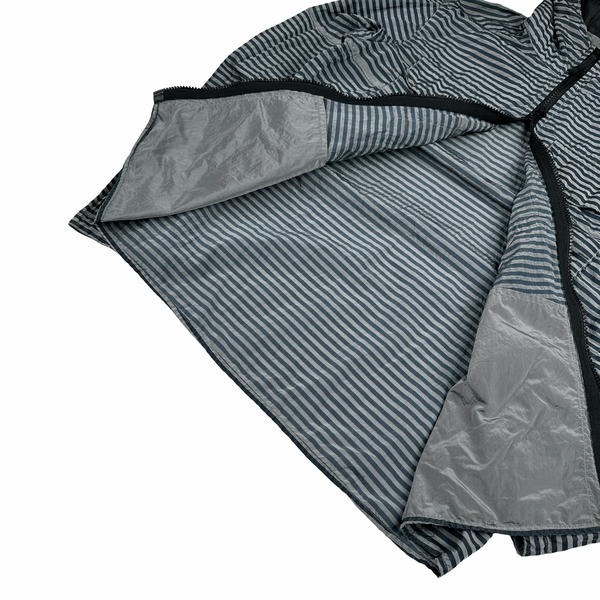 Stone Island 2017 Marina Blue Stripped Nylon Metal Jacket - XL