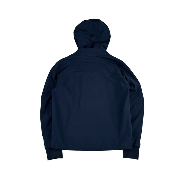 CP Company Navy Soft Shell Goggle Asymmetric Zip Jacket - Medium