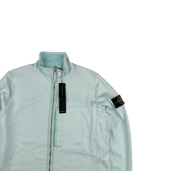 Stone Island 2021 Aqua Zipped Cotton Jumper - Medium