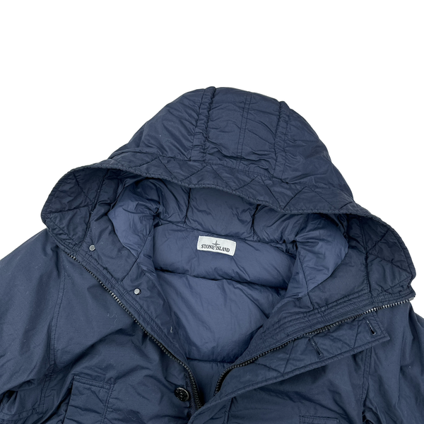 Stone Island Navy Naslan Down Puffer Jacket - Large