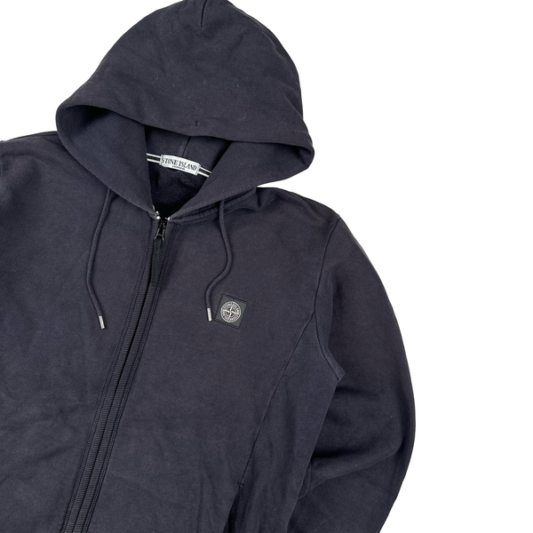 Stone Island 2011 Navy Patch Zipped Hoodie Jumper - Large