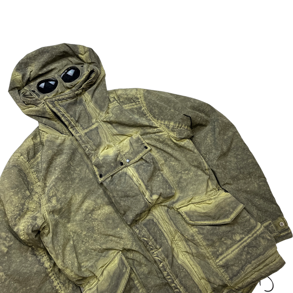 CP Company Khaki Nycra Recolour Goggle Jacket - Medium