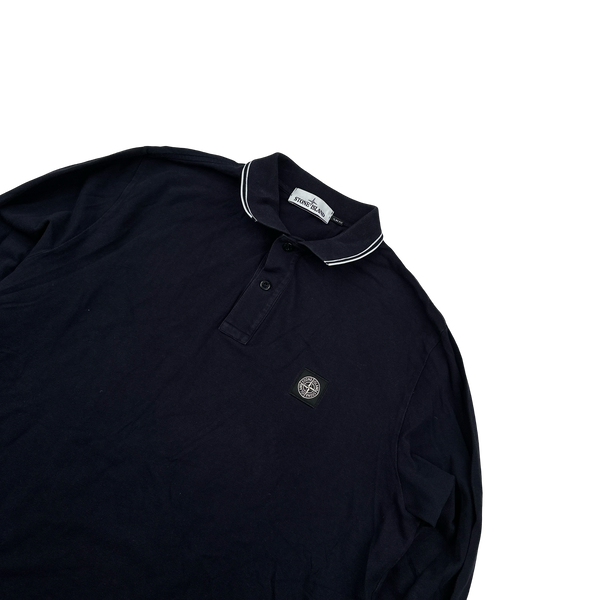 Stone Island 2021 Navy Longsleeve Polo Shirt - XXL