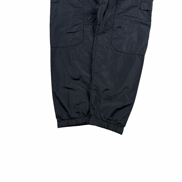 Stone Island Black Seersucker Nylon Rip Stop Cargo Trousers - Medium