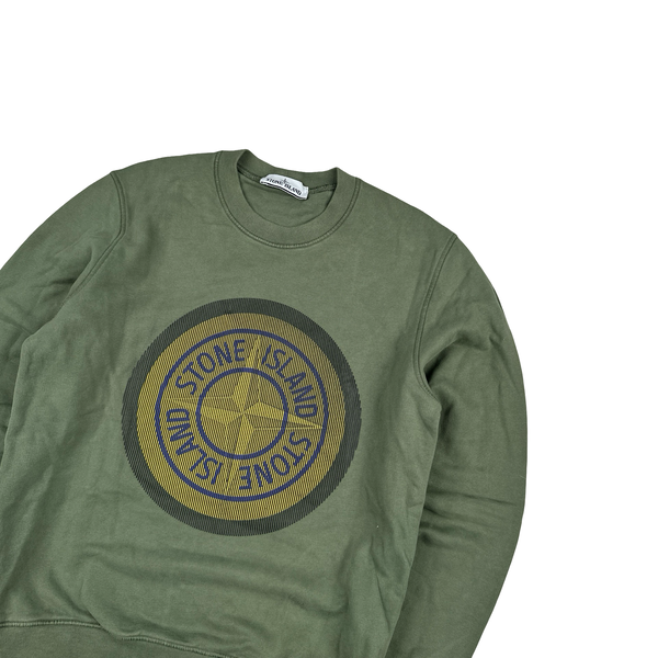 Stone Island 2021 Green 3D Rubber Logo Sweatshirt - Small