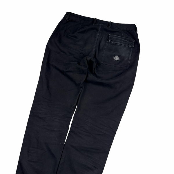 Stone Island 2019 Black Cotton Canvas Patch Trousers - 36"