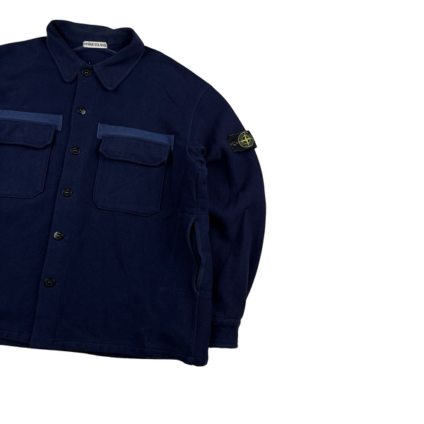 Stone Island 1999 Vintage Navy Lana Wool Multi Pocket Jacket - XXL