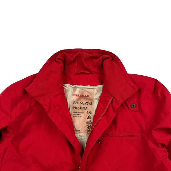 Prada Red Goretex Tab Zipped Parka Jacket - Medium