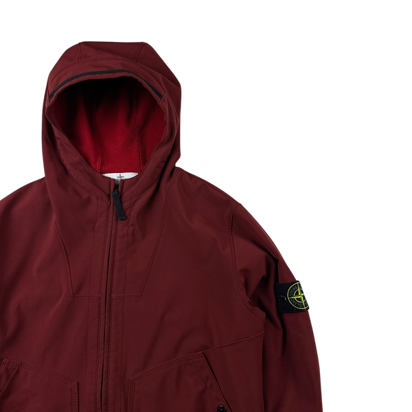 Stone Island 2012 Red Fleece Lined Soft Shell R Jacket - Medium
