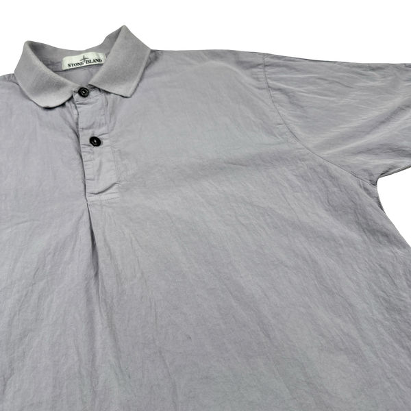 Stone Island 2016 50 Fili Folded Print Reflective Spellout Polo Shirt - Medium