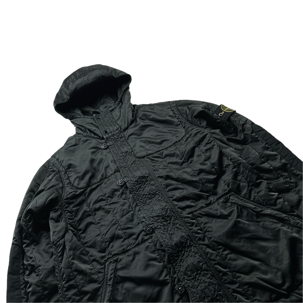 Stone Island 2021 Black Nylon Raso Quilted-TC Jacket - Small