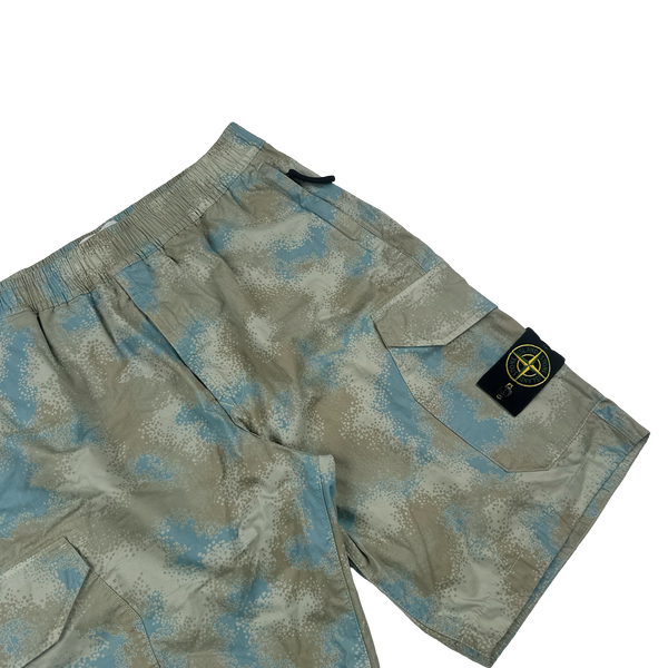 Stone Island 2020 Camo Devore Cargo Shorts - 32"