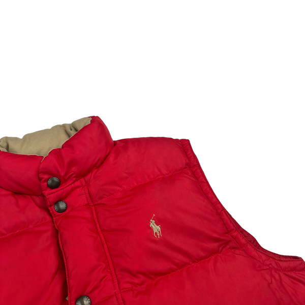 Ralph Lauren Red Down Puffer Gilet - Small
