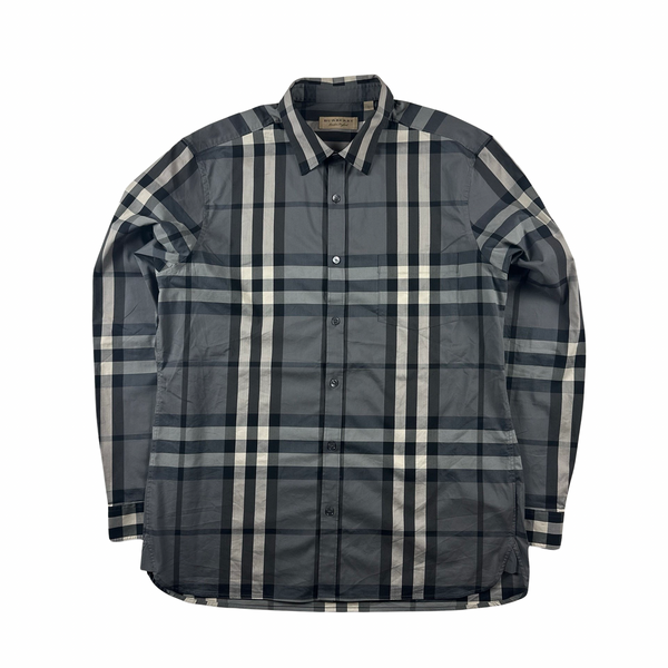 Burberry Grey Nova Check Button Up Shirt - XL