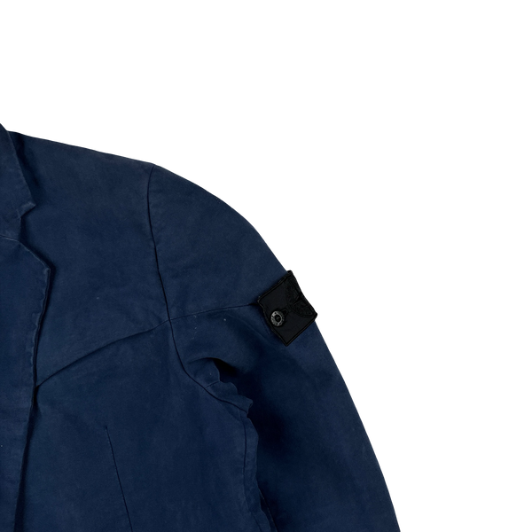 Stone Island 2014 Shadow Project Blue Mesh Lined Thick Cotton Blazer - Medium