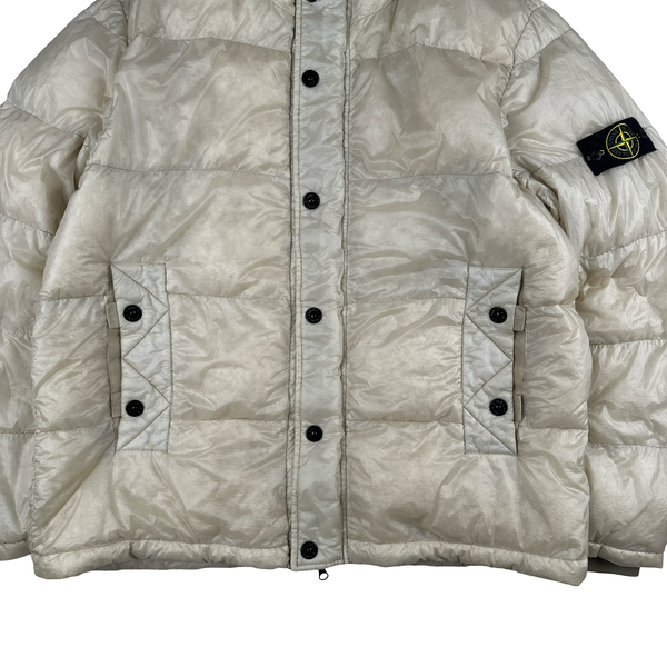 Stone Island 2012 Cream White Garment Dyed Puffer Jacket - 3XL