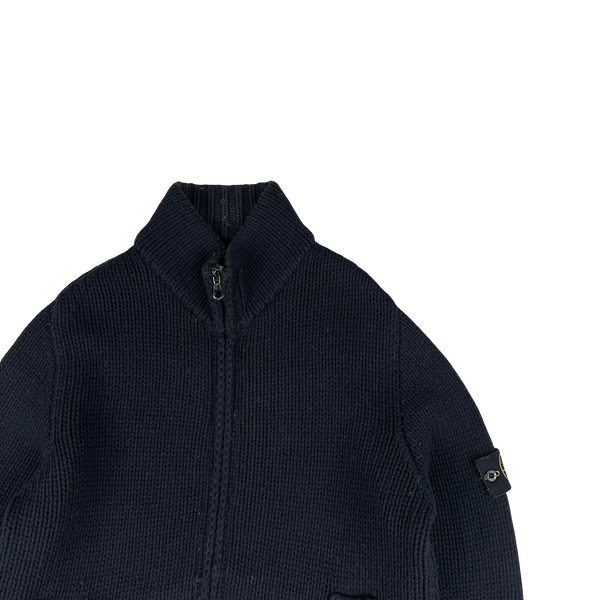 Stone Island AW/2001 Heavyweight Wool Knit Zip Up Jumper - Medium