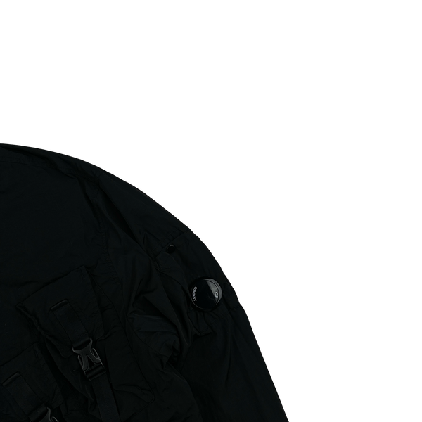 CP Company Black Quarter Zipped Chrome Cargo Pullover - Small