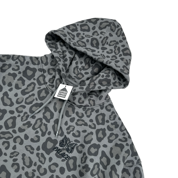 Palace X Needles Leopard Spellout Thick Cotton Hoodie - Large
