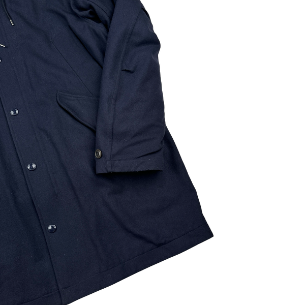 CP Company Navy Nycra Dual Layer Quilted Liner Parka Jacket - Large