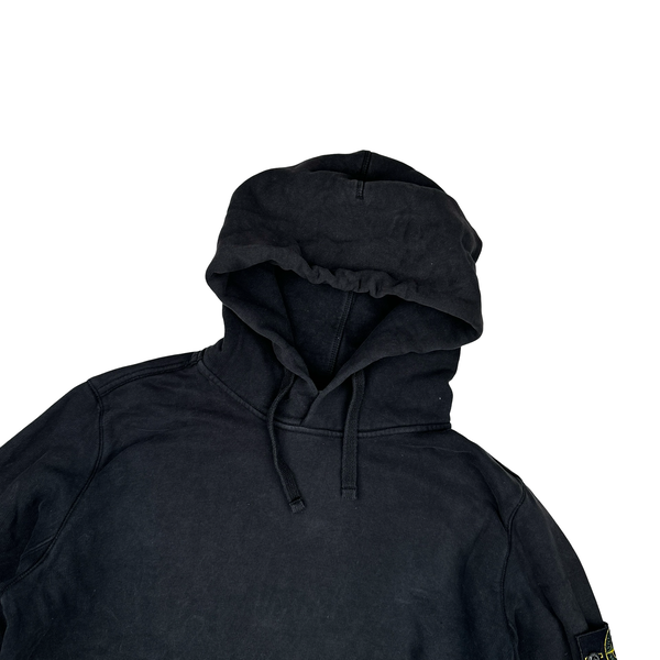 Stone Island Black Cotton Pullover Hoodie - XL