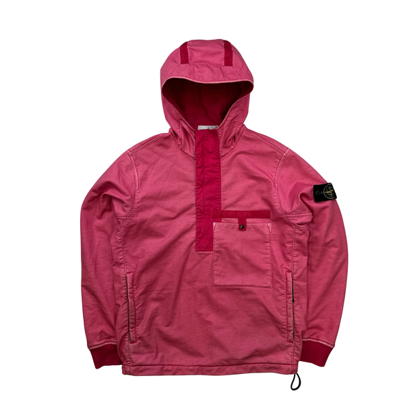 Stone Island 2022 Pink Felpa Diagonale Gommata Pullover Smock Small
