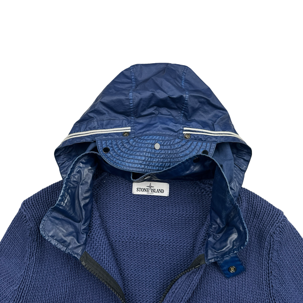 Stone Island 2012 Heavyweight Knit Mussola Hooded Jumper - Medium