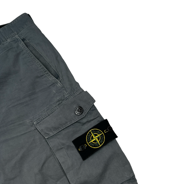 Stone Island SL Grey Cotton Cargo Shorts - 36"