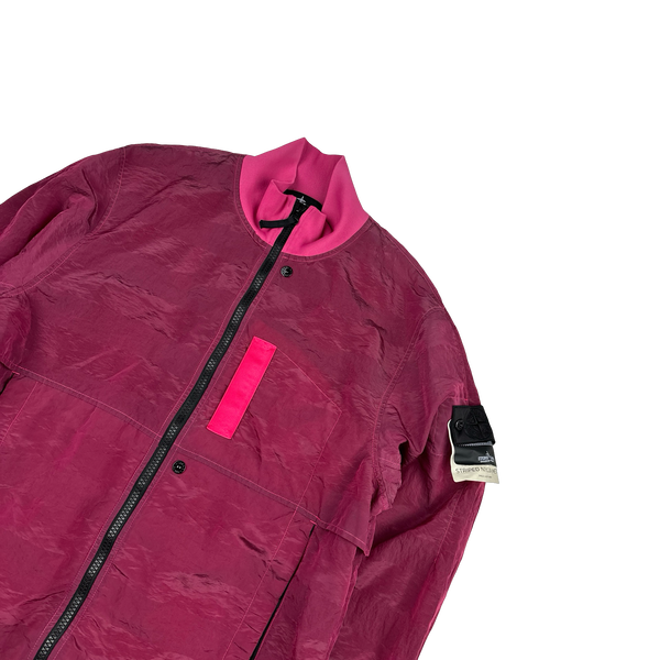 Stone Island 2020 Pink Striped Nylon Metal Jacket - XL