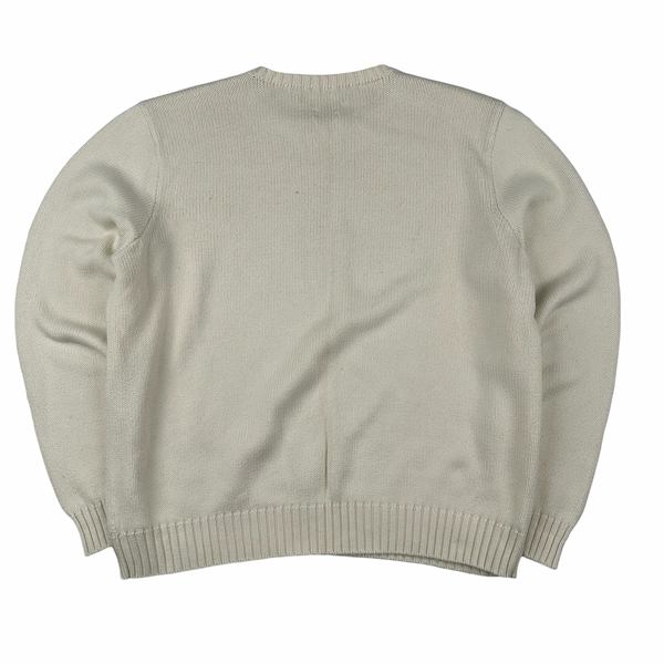 Ralph Lauren Cream Knit Crewneck Jumper - XL