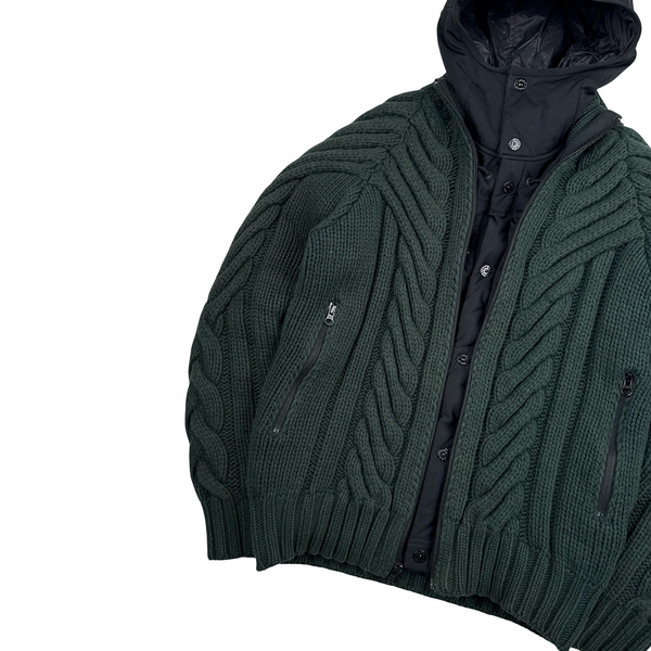 Stone Island 2016 Green President Knit Dutch Rope Zipped Jumper - Small